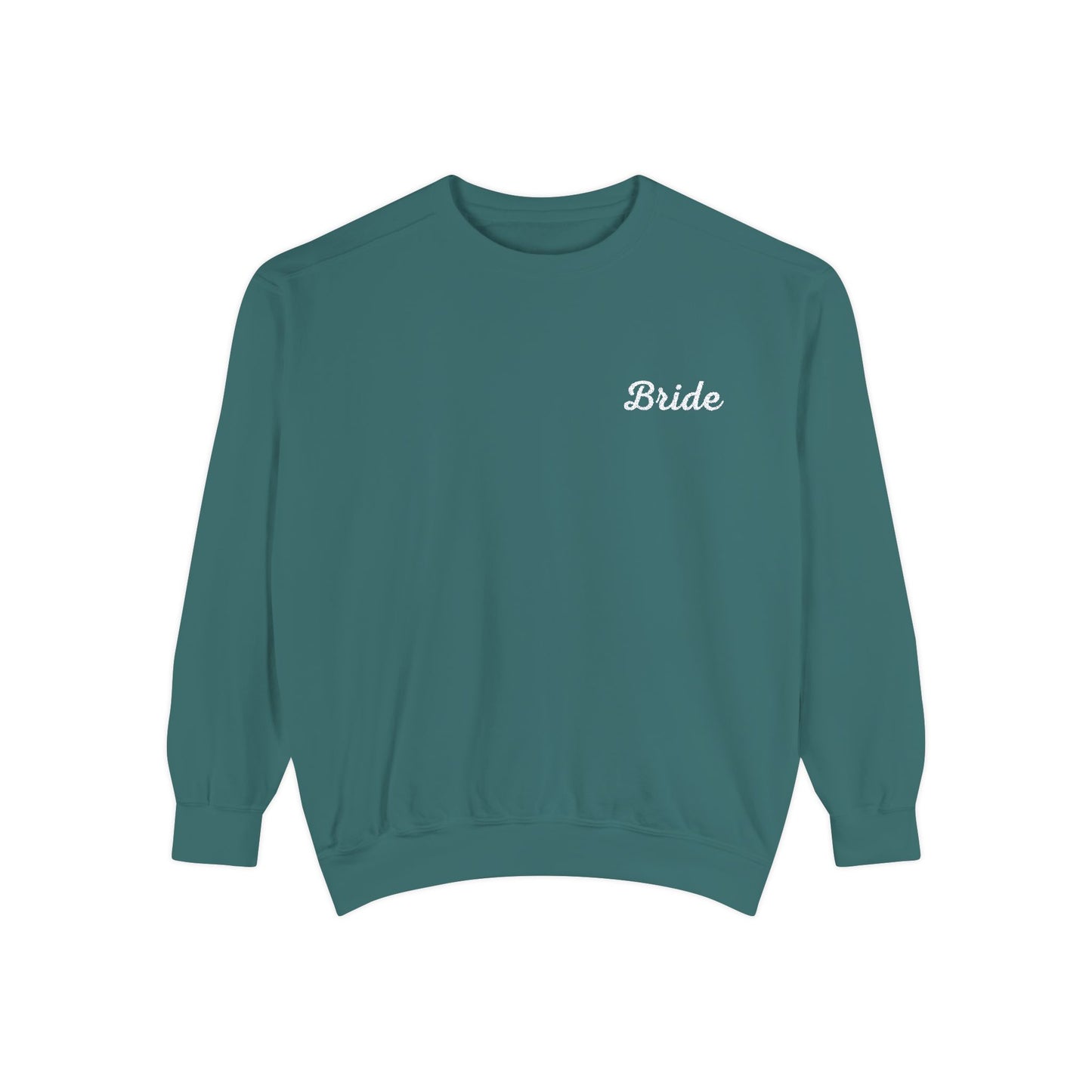 Bride - Minimalist Modern Embroidered Crewneck Sweatshirt, Bachelorette Weekend