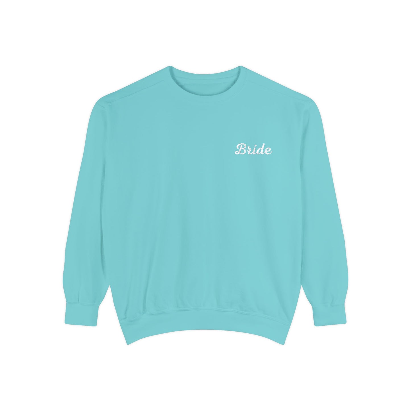 Bride - Minimalist Modern Embroidered Crewneck Sweatshirt, Bachelorette Weekend